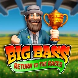 Big Bass Return to the Races slot logo by Pragmatic Play at Frumzi Casino